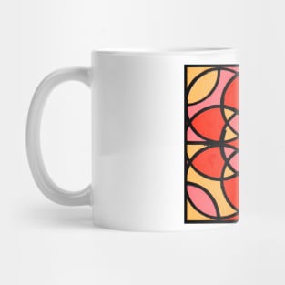 Pink Orange Peach Pastel Geometric Abstract Acrylic Painting Mug